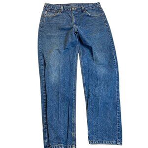 Vintage Carhartt Men's B17 DST Jeans 38x32 Blue Denim Classic Straight Leg Work